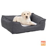 Dog Bed Linen - 65x50x20 cm - Gray and White
