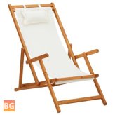 Beach Chair with Wood and Fabric Fabric