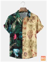 Tropical Plant Patchwork Shirt