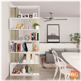 Book Cabinet/Room Divider White and Oak 31.5