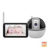 5" Baby Monitor with PTZ Camera, Temperature Monitoring, Night Vision, Touch Screen, Crying Reminder, Lullabies