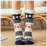 Women's Cotton Warm Winter Outdoor Christmas Style Pattern Socks