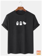 T-Shirt with a Ghost Printed Design