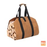 Tote Bag with Canvas Top and Wood Bottom for Portable Camping