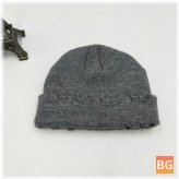 Wool Hat with Frayed Melon and Beanie