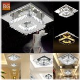LED Ceiling Light Fixture - Modern Square Crystal