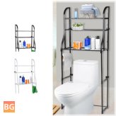 3-Tier over-the-counter toilet storage rack - bathroom kitchen organizer - space saver - toilet paper, shampoo, shower gel - hold wipes, etc