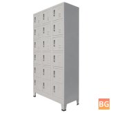 Locker Cabinet with 18 compartments, metal, 35.4
