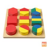 Wooden Geometric Blocks 3D Geometric Shapes Puzzle for Children - Developmental Toys