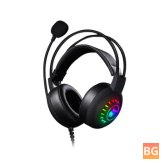 Virtual surround sound 7.1 gaming headset with 50mm speaker and large light weight microphone