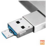2 in 1 USB2.0 flash drive with key ring - Meco