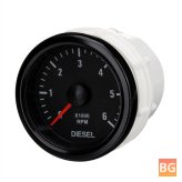 Tachometer for Diesel Motor Engines - (52mm) 0-6000 RPM