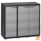 Garden Storage Cabinet in Black and Gray
