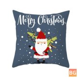 Pillow Case for Santa Claus Elk Pattern Decorative Cushion Cover