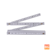 2M Folding Plastic Carpenter Ruler with Double Scale and 10 Locking Joints