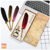 Feather Calligraphy Set with Stainless Steel Nibs
