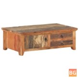 Wooden Coffee Table with Antique Marble Top