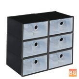 KING DO WAY 6 Pcs Shoe Storage Box - Sturdy PP ABS Material - Easy to Assemble and Stack - Saving Living Room Space