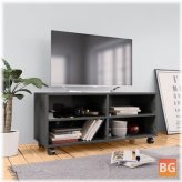 TV Cabinet with Castors - Gloss Gray 35.4