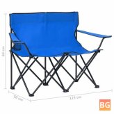 2-Person Camping Chair - Foldable Steel Chair for Outdoor Adventures (Blue)