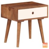 Bedside table with wood legs and a wood top