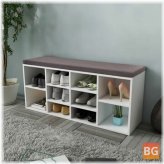 Shoe Bench with 10 compartments, white