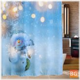 Snowman Shower Curtain with Hooks