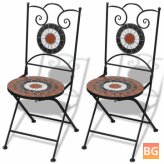 2 Pcs. Ceramic Table Chairs with White Material