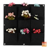 Black Wall Planter with 9 Pockets - Vertical