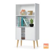 Woodyhome Thrr-layer Bookshelf - Standing Bookshelf with Storage - Small