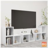 TV Cabinet Set with White Chipboard