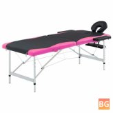 Table with two massage zones and a foldable arm