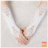 Fingerless Embroidered Gloves for Wedding