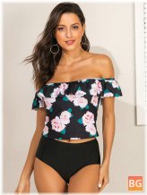 Beach Swimwear for Women - Floral Print Ruffles
