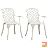 2-Piece Garden Chairs with Cast Aluminum Frame