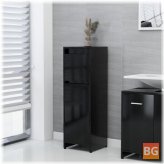 Black Cabinet with Slats for Kitchen