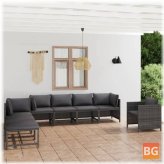 Patio Set with Cushions - Gray