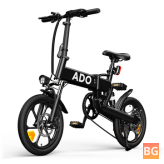 ADO A16+ 250W 36V 7.8Ah 16in Electric Bike 25km/h Max Speed 70Km Mileage 120Kg Max Load Electric Bicycle