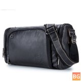 Vintage Leather Messenger Bag with Crossbody Strap