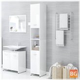 Bathroom Cabinet in Glossy White 11.8