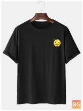 Cotton T-Shirts with Cartoon Faces