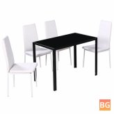 Black and White Dining Table and Chair Set