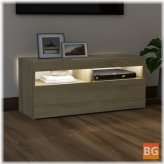 TV Cabinet with LED Lights - Sonoma Oak 35.4