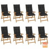 Solid Teak Wood Reclining Garden Chairs with Cushions