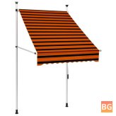 Manual Awning for 100 cm orange and brown