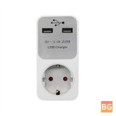 Dual USB EU Plug Power Adapter