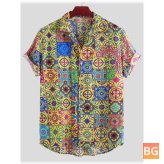Summer Floral Printed Breathable Shirts for Men