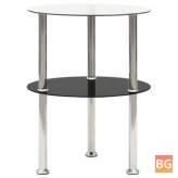 Black Table with Transparent Top and Glass Top
