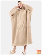 Warm Wearable Blanket for Women - Long Hoodie with Kangaroo Pocket