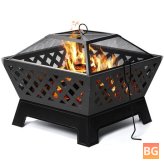 Kingso 26 Inch Wood Burning Fire Pit - Large - with Ash Plate Spark Screen and Log Grate